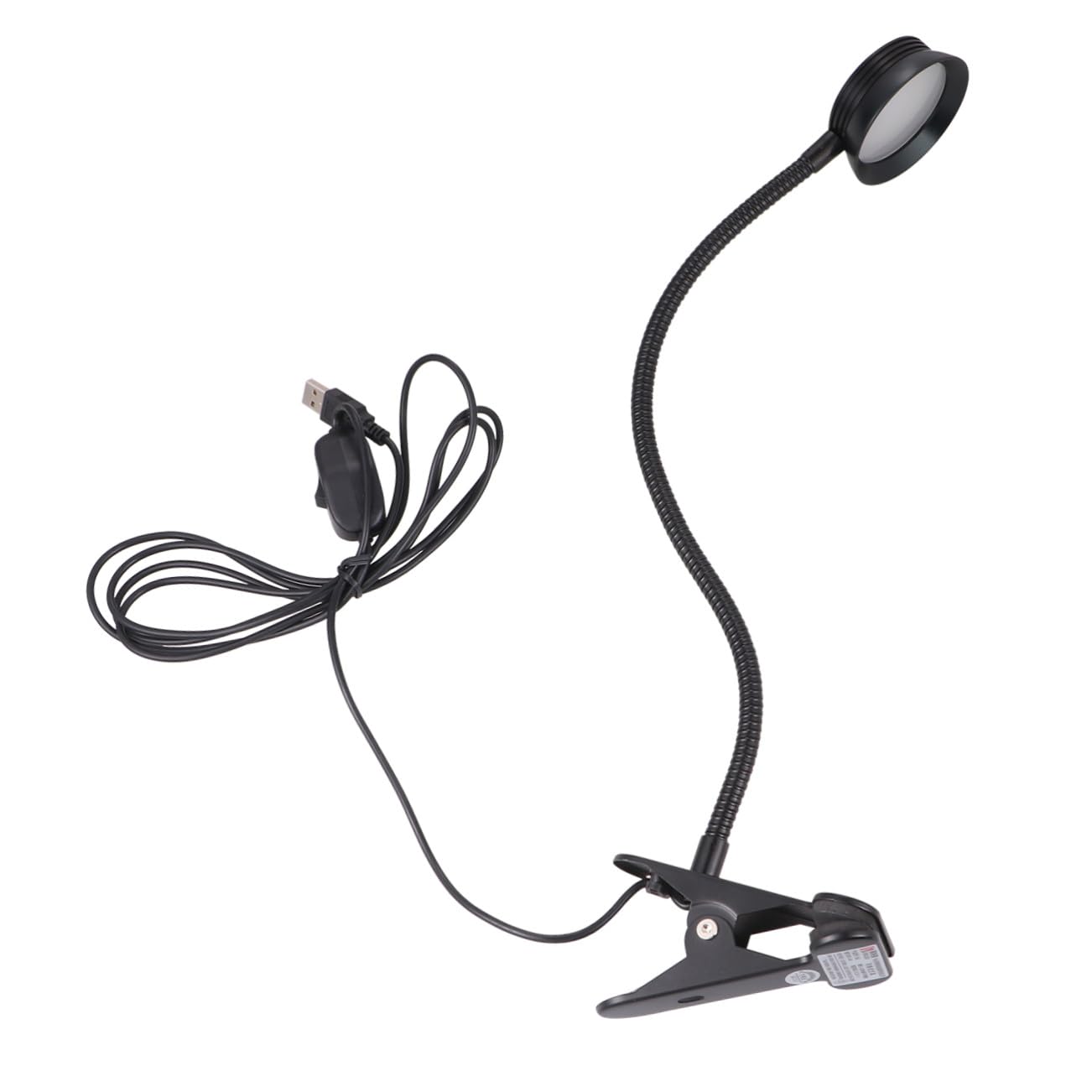 Toddmomy Lampada da Lettura LED Clip 4w, Collo Flessibile, Nero | Alimentazione Usb, Doppia Regolazione Luminosità, Paralume Eye-care, per Leggere a Letto e Usare Tastiera