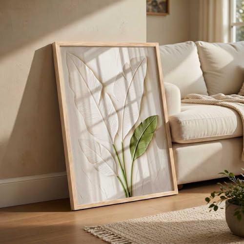 Image of kotart Aesthetic Botanical Art Home Decoration Painting | Leaf Paintings With Frame For Living Room Bed Room Hotel Wall Decor Digital Reprint (14X20 inch)