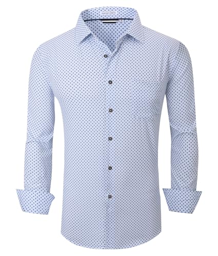 Alex Vando Mens Printed Dress Shirts Long Sleeve Regular Fit Button Down Shirt