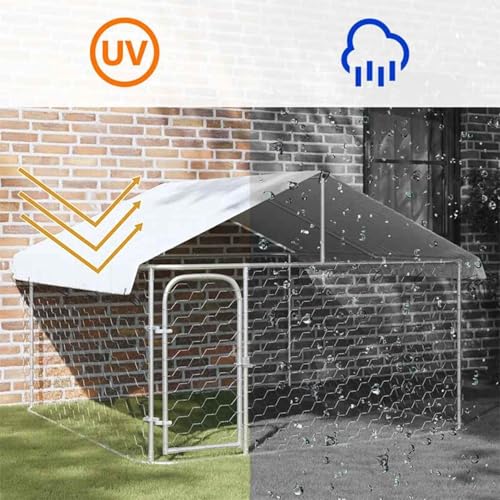 Outdoor-Hundezwinger mit Dach 200x200x150 cm, Hundezwinger Outdoor-Hundekäfig Sicherer Hundeauslauf für Garten Terrasse Draußen