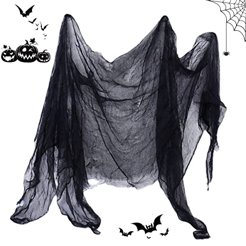 Taozoey Gasa Negra Halloween, Tela Espeluznante De Halloween, 160 * 500/200 * 500 cm Creepy Cloth, Hallowmas Party Supplies, Paño Espeluznante Decoración para Casas embrujadas Fiesta Cover