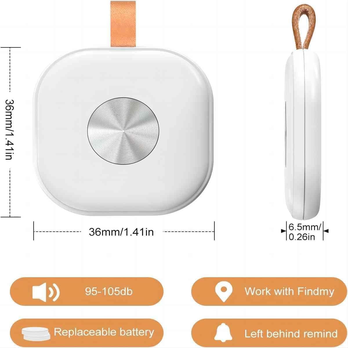 Key Finder,Bluetooth Loss Prevention Device,Compatible with Apple Find My(iOS only) for Car Key,Wallet,Luggage Locator(1 Pack White)