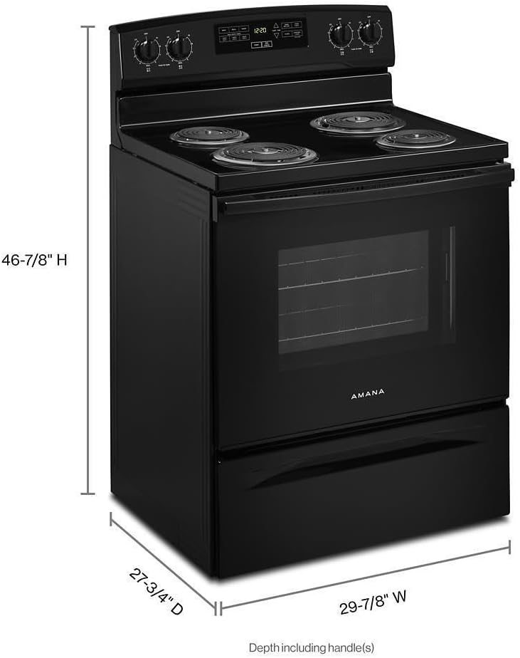 Amana 30-inch 4.8 cu. ft. Electric Range dimensions