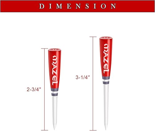 Miniatura 10 de MAZEL Camisetas de golf de madera natural y bambú de 2 34 pulgadas y 3 14 pulgadas, paquete de 50 o 120, reduce la fricción y el giro lateral,