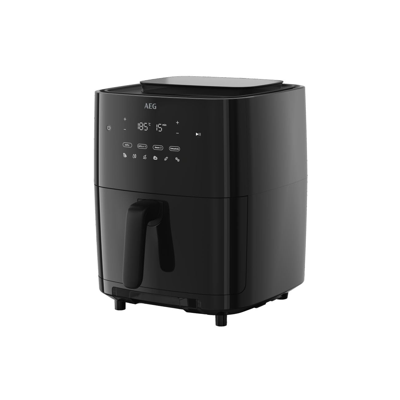 AEG Heißluftfritteuse 8000 AAF7SB, 4-in-1: Frittieren, Dampfgaren, Dörren, Backen, 6,9 L Fassungsvermögen, Touch-LED-Display, 10 Programme, spülmaschinenfest, Schwarz