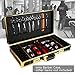 Barber Tool Travel Case Hairdresser Salon Clipper Trimmer Holder Organizer Box Tool Case with Lock, Hair Styling Cutting Kit for Clipper Shears Combs Cosmetics Salon Beauty Supplies Gold