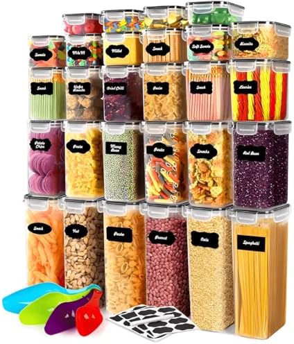 Potes Herméticos Porta Mantimentos Kit 28 Organizador Armário Des...