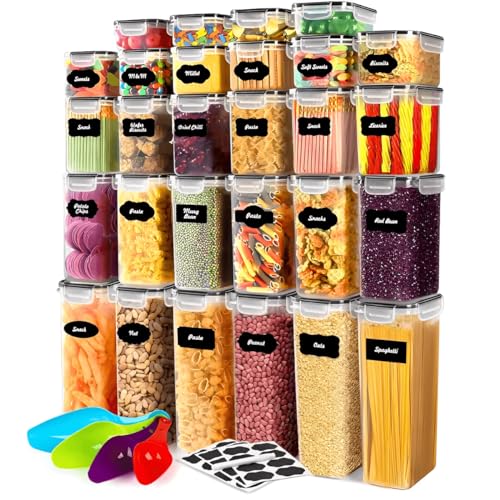 Potes Herméticos Porta Mantimentos Kit 28 Organizador Armário Despensa Cozinha Alimentos Transparente (28)