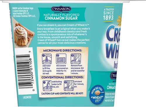 Cereal Caliente Cream of Wheat Cinnabon, 2.29 oz (Paquete de 2) miniatura 12