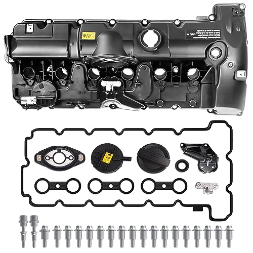 MOSTPLUS 11127552281 Engine Valve Cover Compatible with BMW N52 E70 E82 E90 E91 Z4 X3 X5 128i 328i 528i