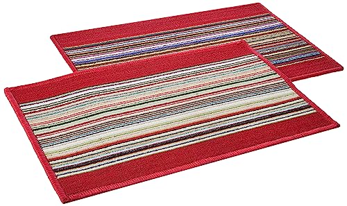 Amazon Brand – Solimo Premium Polypropylene Home Decor Doormats (Pack of 2, Red)