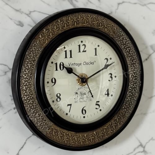 Image of Vintage Clock Brass Handcrafted Wall Clock /One Year Warranty / 1623-12-R