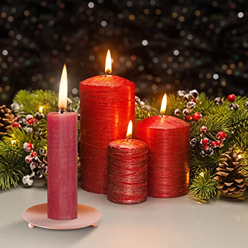 Gollense Candle Holder Set Of 6 Iron Plate Candle Holders For Pillar Candles Small Candle Tray Stand For Jar Taper Candle Home Decor For Wedding, Dinning, Party Decoration (Rose Gold) #TOP3