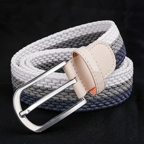 Mixed Color Woven Braided Belts for Men and Women Fashion Elastic Belts Golf Belts Canvas Elastic Fabric Stretch Belts,A,105CM/41.3''2