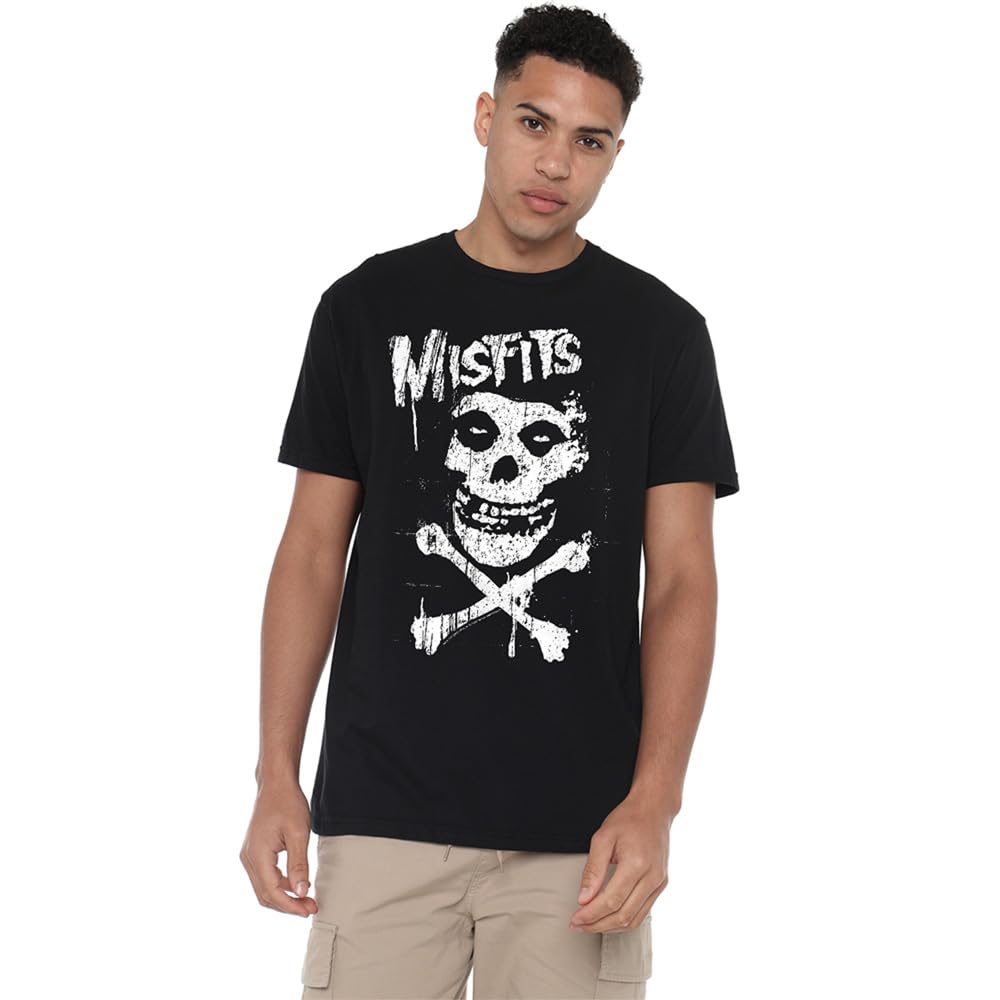 Misfits - Skull & Crossbones Unisex T Shirt, Black, X-Large