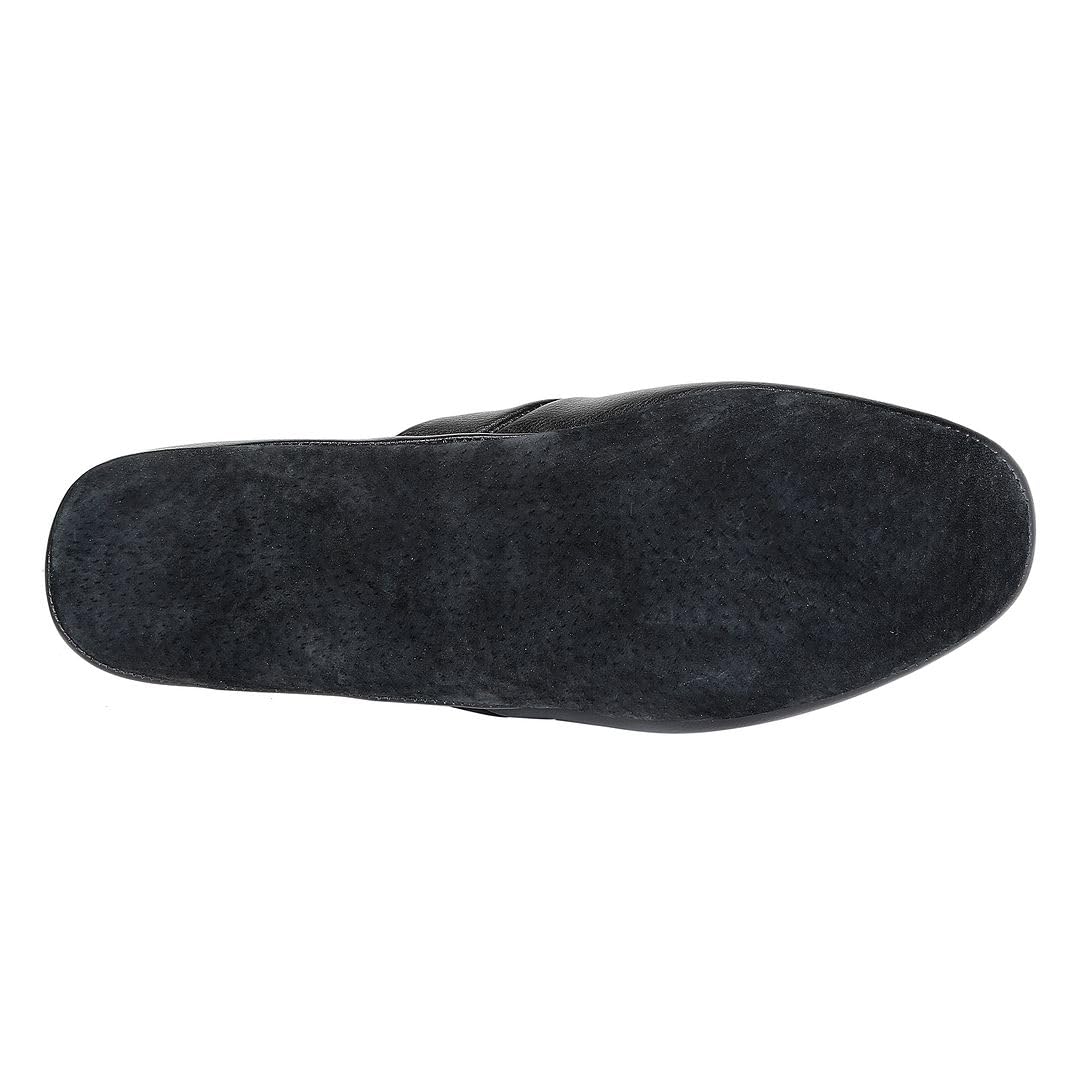 Pamir Pantoufles en cuir véritable pour homme avec semelle intérieure en mousse à mémoire de forme et semelle extérieure en cuir. Taille US 9 large