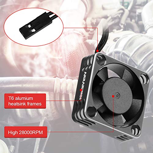 2Pack Rc Car Motor Cooling Fan Heatsink 28000Rpm Brushless Esc Cooling Fan For Rc Car 1/8 1/10 540 550 Motor (Black+Silver) #TOP2