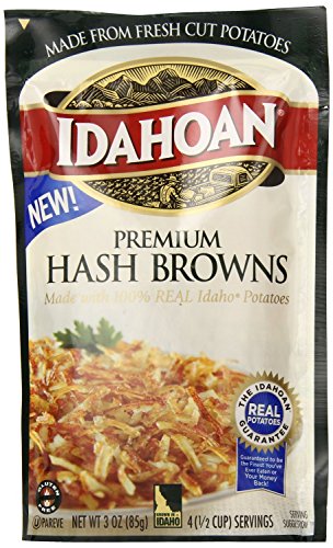 Idahoan Premium Hash Browns with Real Idaho Potatoes (3 Pack) 3 oz Bags