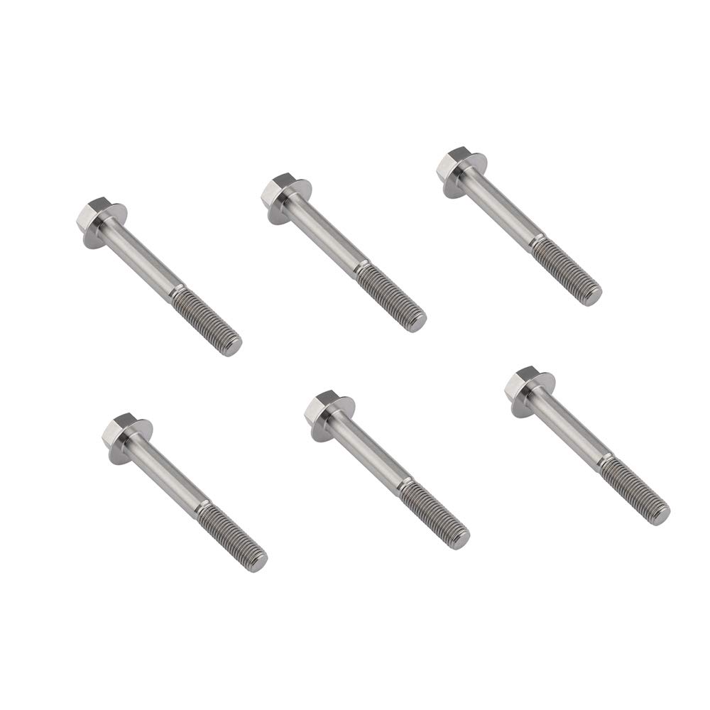 Bullone in titanio DIN6921 M10 x 30/35/40/45/55/60/65/70/75/80/100 mm, viti a testa esagonale, passo 1,25 mm, confezione da 6 (M10 x 65 mm, titanio)