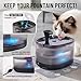 Veken Cat Water Fountain with Detachable Tank & Secure Clips, Easy to Clean & Assemble, 85oz/2.5L Pet Drinking Dispenser with Quiet Operation & LED Light, Gifts, Cats, Dogs and Small Pets, Black