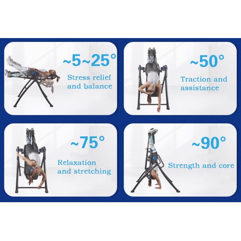 Table d'inversion Machine inversée Artefact Équipement de Fitness Machine d'étirement Traction Lombaire Suspension inversée auxiliaire Thérapie par Inversion
