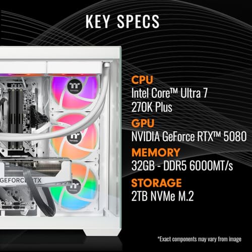 Image of Thermaltake LCGS View u2780S-380 Gaming Desktop (Intel Core Ultra 7 270K Plus, NVIDIA GeForce RTX 5080, 32GB DDR5 6000MT /s Memory, 2TB NVMe M.2, 1000W PSU, WiFi, Windows 11) V38S-Z890-580-LCS