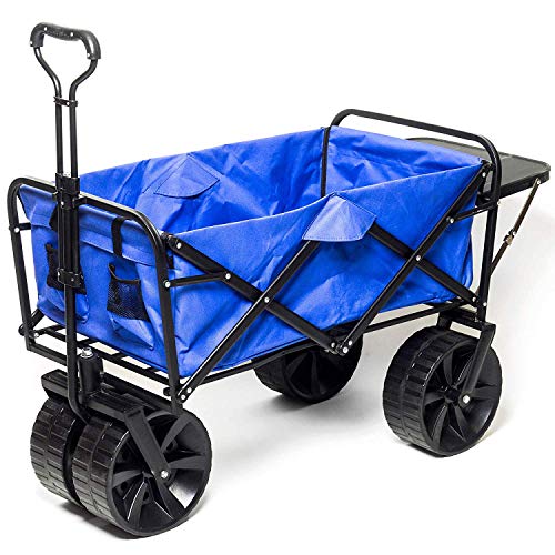 Collapsible Folding Wagon Beach Cart with Big Wheels for Beach, Outdoor Camping, Sports