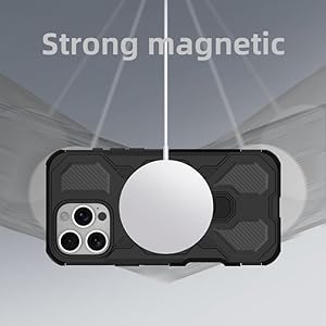 ALLINBOY for iPhone 16 Pro Max Case, Magnetic with Stand Ring Holder Kickstand Military Grade Drop Protection Heavy Duty Rugged Shockproof Phone Case Bumper Non-Slip, Black