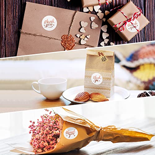 1 Inch Thank You Stickers Roll,4 Classic Design Font Gold Rose Foil Labels,500 Pcs Thank You Lable For Small Business,Wedding,Birthday,Greeting Card,Packaging,Envelope Seals #TOP4