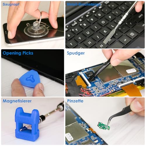 STREBITO Elektronik-Präzisionsschraubendreher-Sets 142-teilig mit 120 Bits Magnetisches Reparaturwerkzeug-Set für iPhone, MacBook… – Ansicht 5