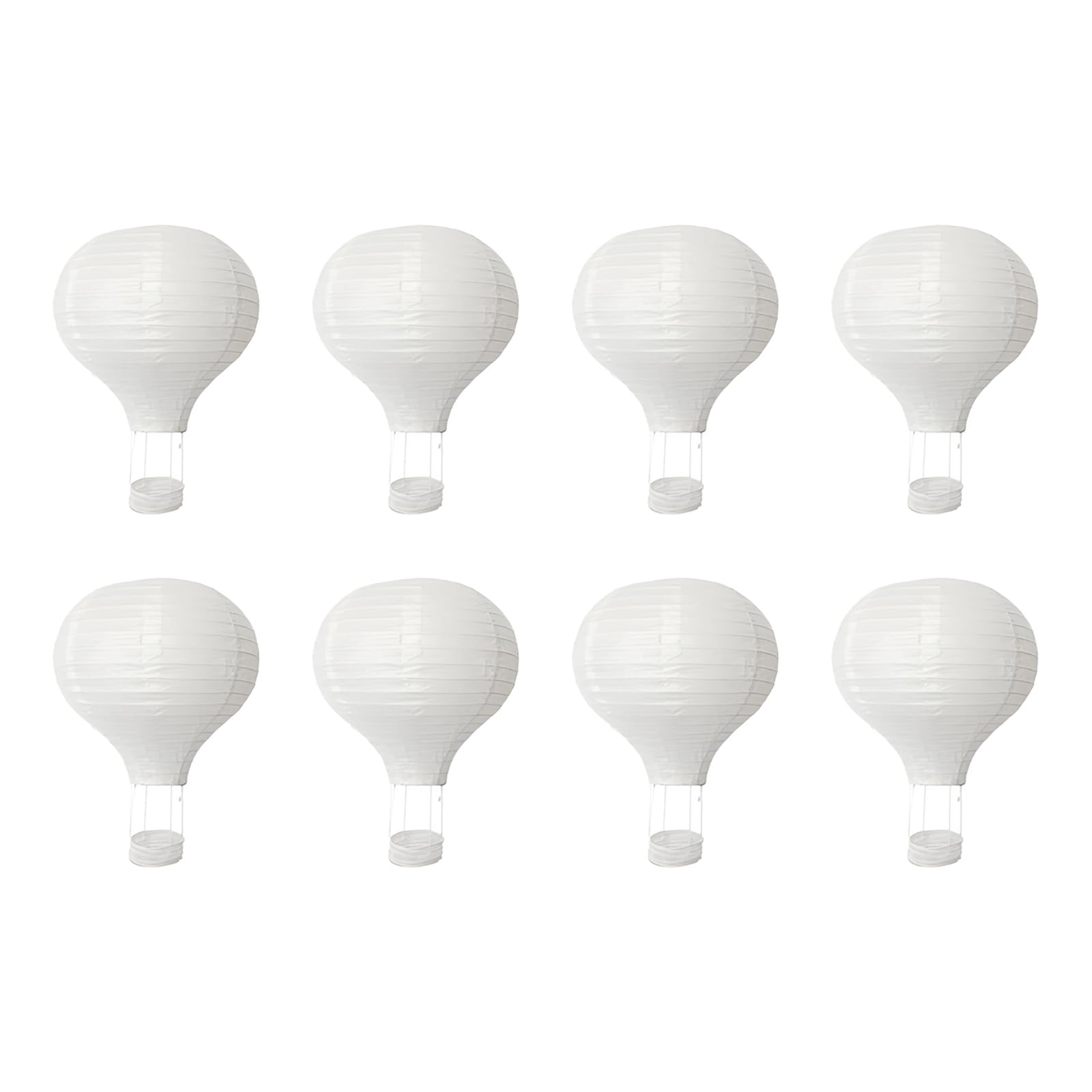 Tsnamay 8Pcs White Hanging Hot Air Balloon Paper Lanterns Set 17.72