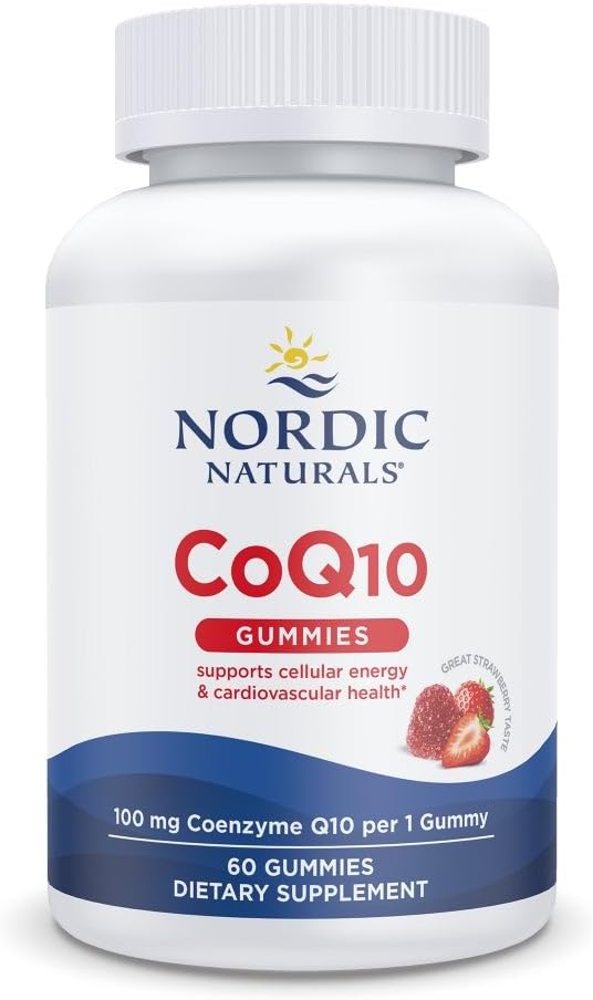 Nordic Naturals CoQ10 Gummies | 100 Mg Ubiquinol CoQ10 Supplement | Coenzyme Q10 For Cardiovascular Health & Antioxidant Support | Cardioton Strawberry Flavour 60 Softgel
