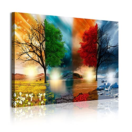 DekoArte 320 - Impression Sur Toile Moderne D'Images Artistiques Numérisées | Toile Décorative Pour Votre Salon Ou Votre Chambre | Style Paysage Quatre...