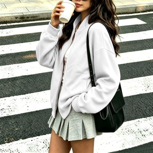 Fleece Full Zip Jacket Women Office Work Casual Sweatshirts No Hood - image 4