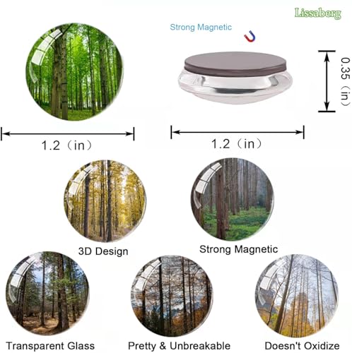 Imanes Redondos Decorativos para Refrigerador con Árbol miniatura 3