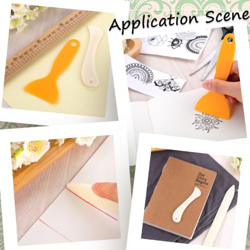 CRASPIRE 4 peças de pastas ósseas de papel para artesanato com vinco e pontuação dobrável conjunto d