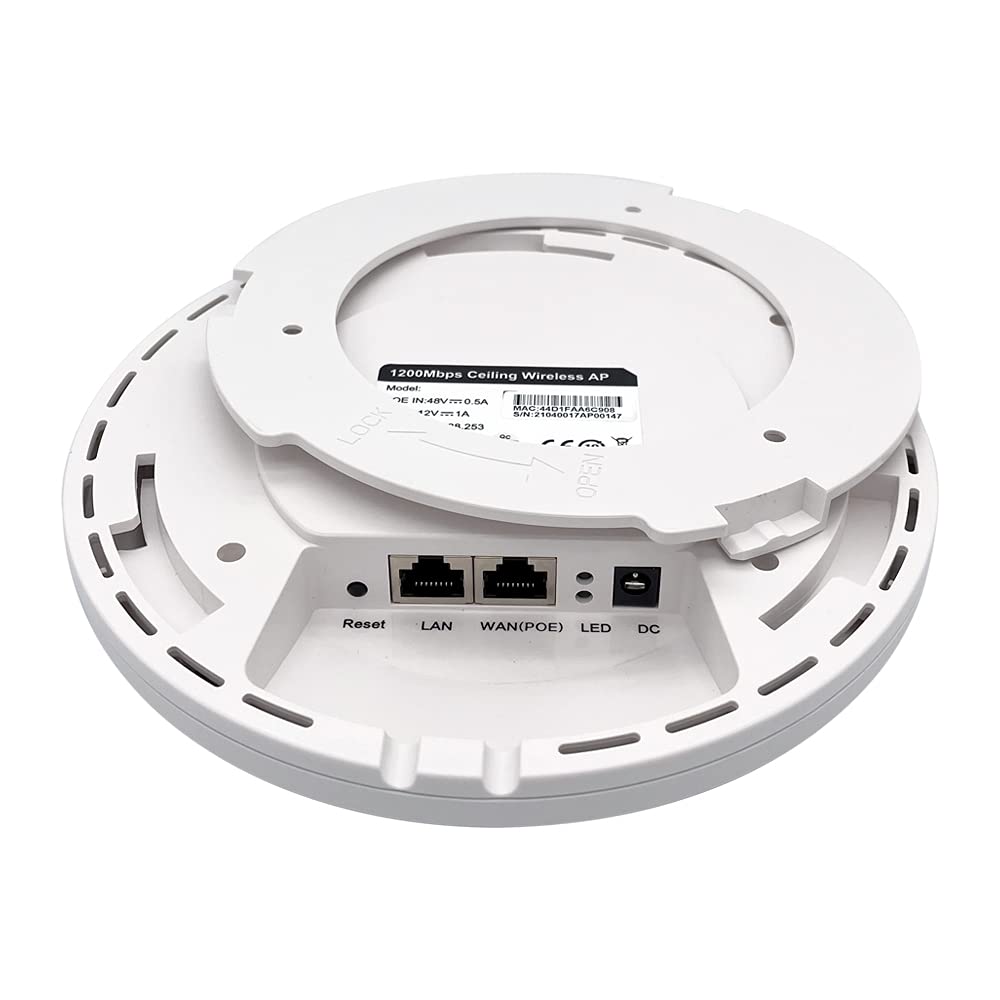 802.11ac 1200mbps Punto de acceso inalámbrico WiFi AP 802.3af Alimentación a través de Ethernet WiFi Repetidor Router Hotel WiFi Cobertura Extender (sin adaptador POE)