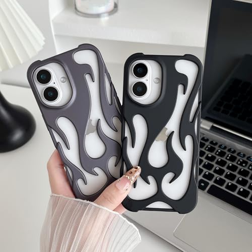 Emylisa Heat Dissipation for iPhone Case, Solid Color Hollow Flame Matte Soft Phone Case (Purple,for iPhone 16 Pro) by Emylisa - Used condition - Image 6