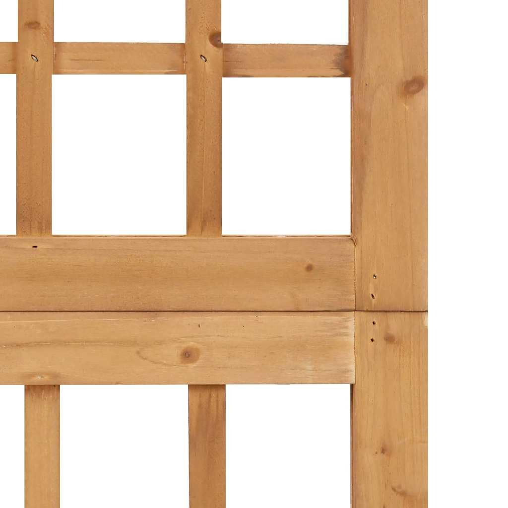 Parawan Krata 4 Panele Drewno Świerk 161x180 cm | Składany, separator pomieszczeń, stojak na rośliny pnącze, do użytku w pomieszczeniach