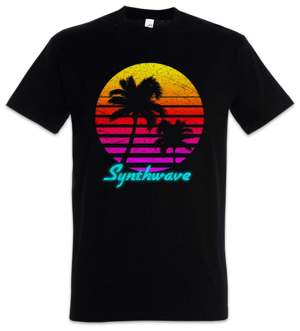Urban Backwoods Men's Black Synthwave I T-Shirt Size L