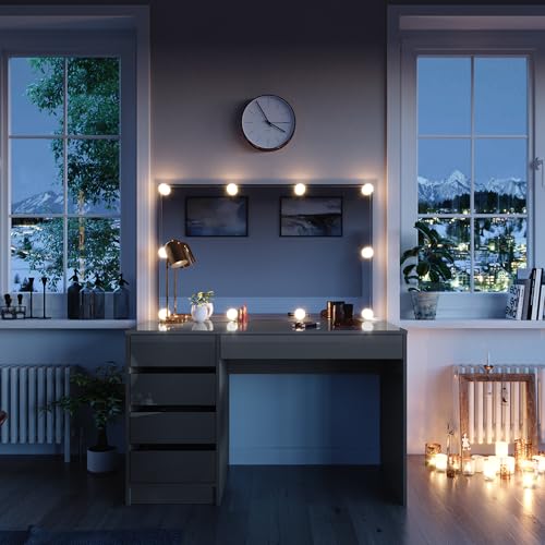 Vicco Tocador Sherry Gris 120 cm con iluminación