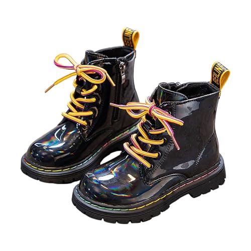 IWIHMIV Girls Riding Boots Short Boots Leather Boots Girls Ankle Boots Side Zipper Riding Shoes Short Boots Leather Boots3