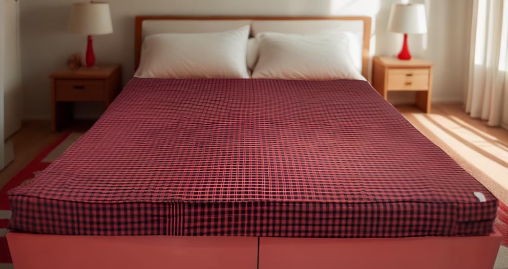 ABHIKRAM Premium Cotton Mattress Cover/Protector with Zipper Chain|Provides All Around Protection with 360° Encasing | Single- 36x75x5 inches - Pack of 1 - Red (B0BY54WTC6) Amazon Price History, Amazon Price Tracker