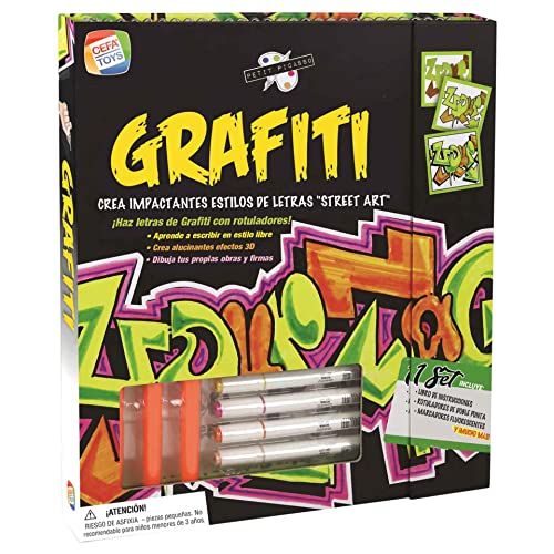 Cefa Toys - Grafiti Petit Picasso, Kit de Bloc de Dibujo Guiado de Grafiti Callejero, Apto para Niños a Partir de 8 años