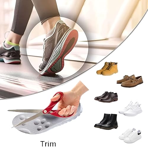 Image of 2 Pairs Cloud Insoles - 4D Cloud Technology Insole - Super Soft Comfort Insoles, U-Shape Memory Foam Insoles, Trim to Fit Inserts (Gray, Men: 12-13)