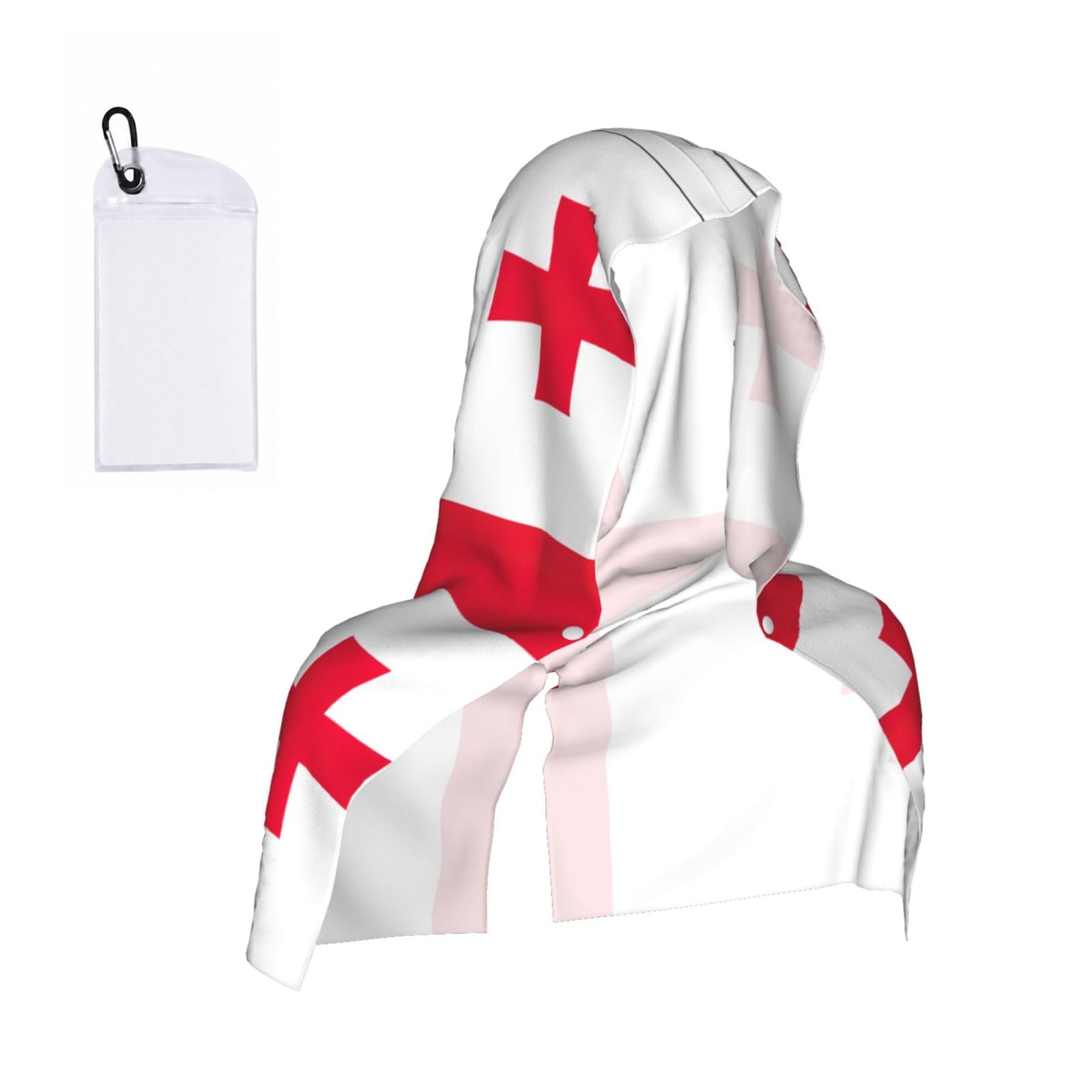 DUWAA Flag Of Georgia Print Cooling Hooded Sports Towel, 30×60cm Quick Drying Summer Cool Head Wrap For Neck And Face