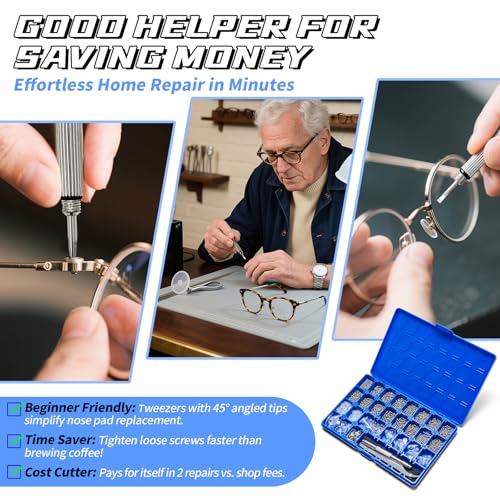 DAQUN 1000 Pcs Glasses Screws Repair Kit, Glasses Repair Kit, Complete Eyewear Fixing Set Included 3 in 1screwdriver, Screws - Image 4