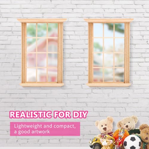 Image of DOITOOL 8PCS Dollhouse Windows 1: 12 Scale Miniature Dollhouse Furniture Mini Window Frame Model DIY Doll House Building Supplies Photograph Props