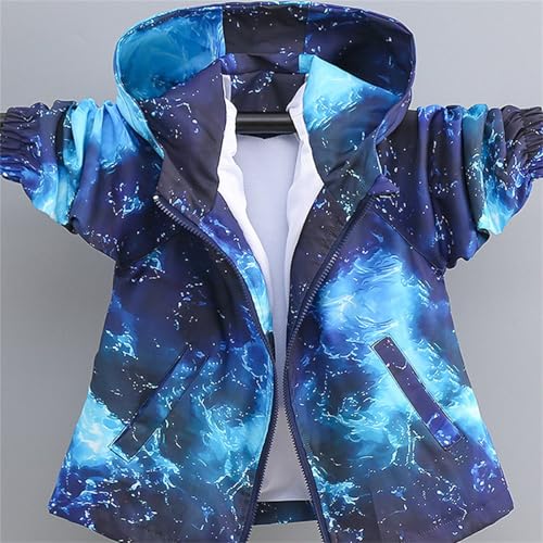 Toddler Boys Hooded Windbreaker Zip Print Mesh Lined 𝗪aterproof Raincoat Lightweight Jacket with Pocket3