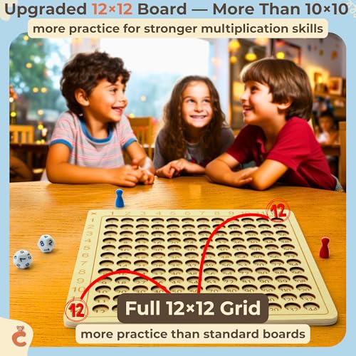 Multiplication Games, tablero Montessori 12x12 madera miniatura 3